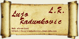 Lujo Radunković vizit kartica